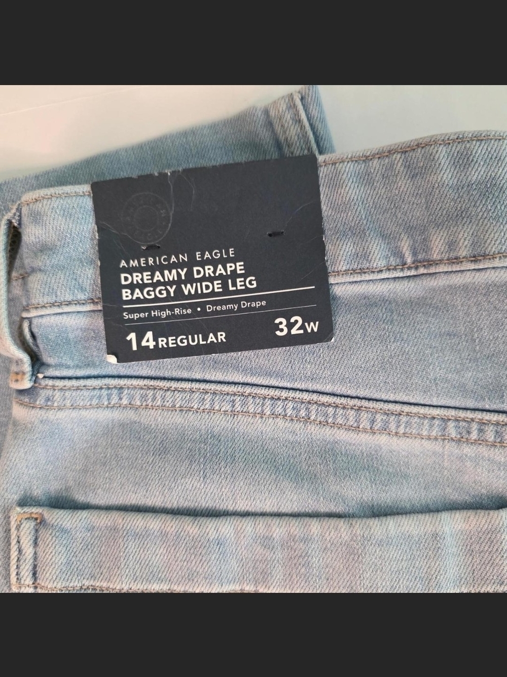 High-Waist Light Blue Wide-Leg Jeans - Women's - Picture 5 of 6